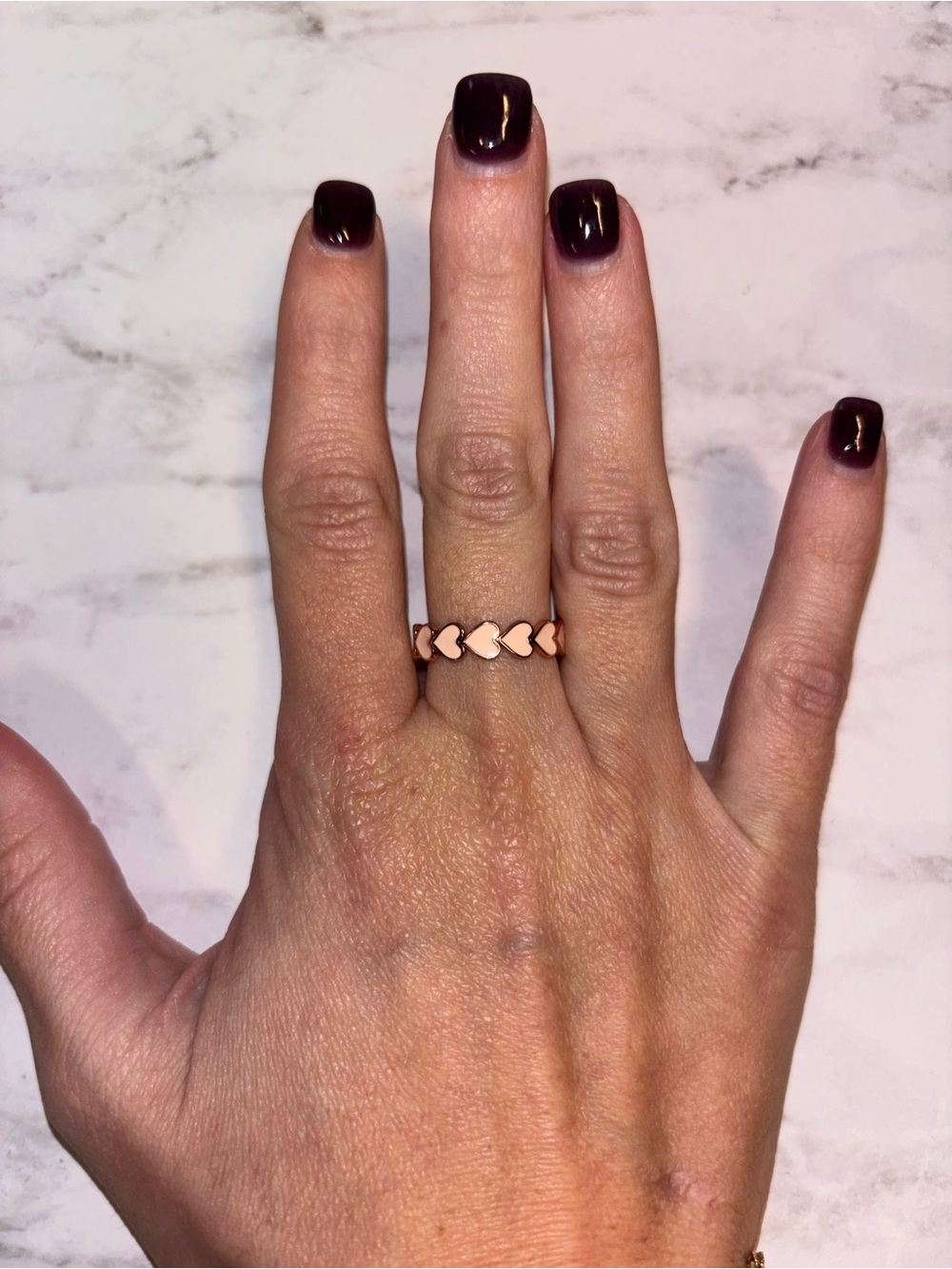 Pura Vida Rose Gold Heart Chain Ring